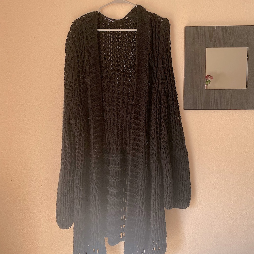 black baggy cardigan